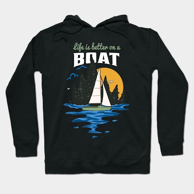 Sunset Sailboat Gift For Sailing Lovers Hoodie by USProudness
